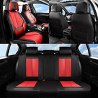 Coverado Seat Covers Full Set, 5 Seats Seat Covers for Cars, Waterproof Nappa Leather Car Seat Covers with Head Pillow, Seat 