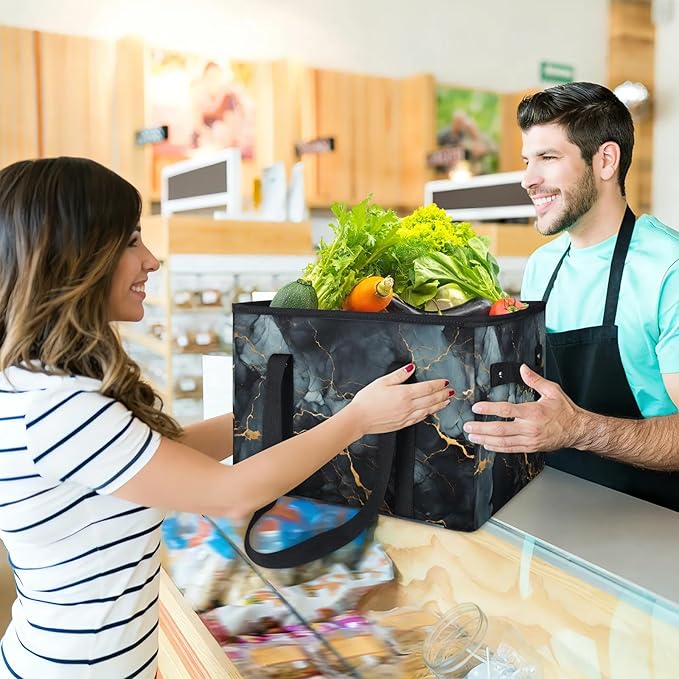 Reusable Grocery Bag Foldable Shopping Tote Bag with Handles Reusable Shopping Bags Large Kitchen Grocery Bags