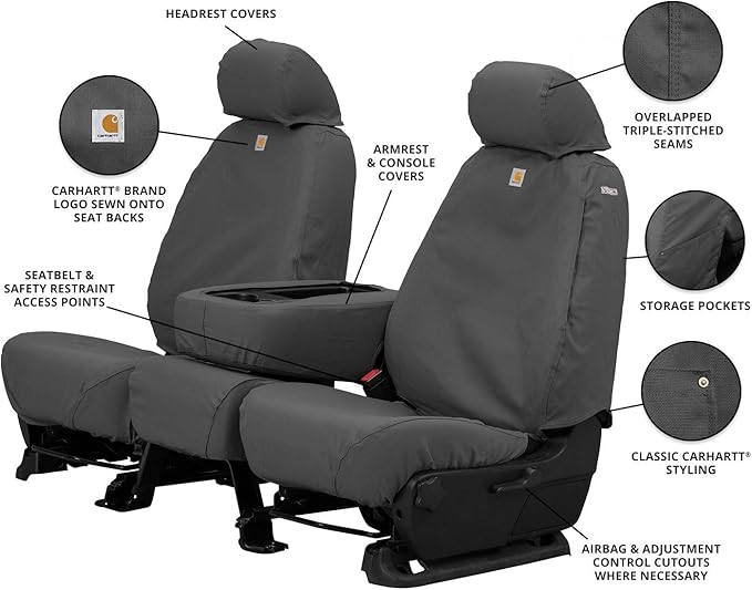 Covercraft Carhartt SeatSaver Custom Seat Covers for 2019-2026 Chevrolet Silverado/GMC Sierra 1500, 2020-2026 2500/3500-1st R