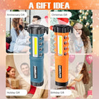 Emergency Car Flashlight with Seatbelt Cutter and Window Breaker, LED Work Light & Flash Beacon, Life-Saving Car Escape Tool 