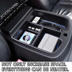 Center Console Organizer Compatible with 2007-2014 Chevy Silverado GMC Sierra Avalanche Tahoe Suburban Yukon Yukon XL Accessories, Floor Mounted Center Console ONLY,Blue Trim