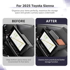 LUWU Dashboard Storage Tray Compatible with 2025 2026 Toyota Sienna Accessories Behind Screen Organizer 2025-2026 Sienna Accessories Center Console Display Box Dash Tray(ONLY for 12.3-INCH Screen)