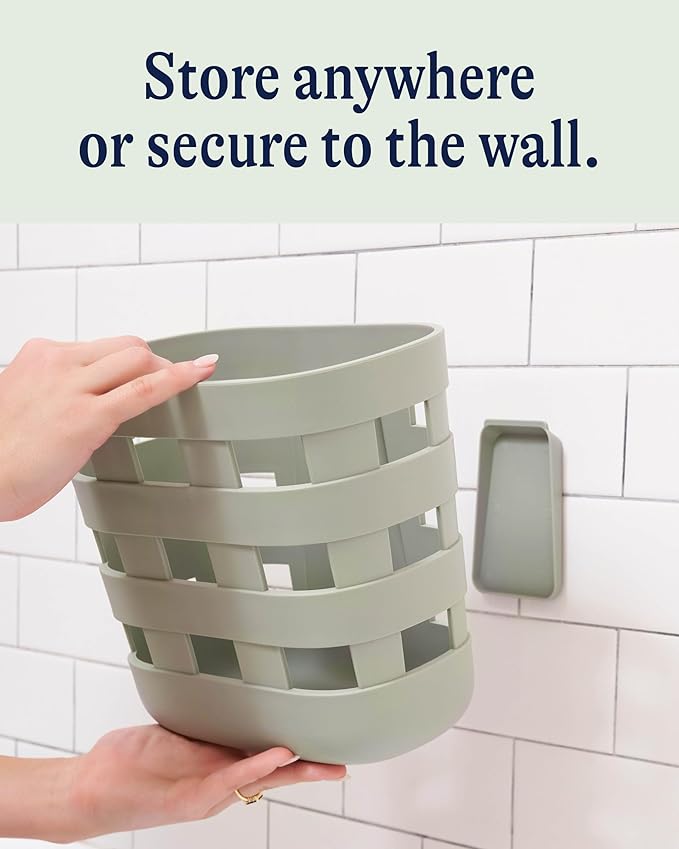 Lalo Bath Time Storage Bin - Keep Items Organized & Dry with Non-Toxic Plastic, Easy Cleanup, Removable Drying Bin, Woven Bab