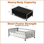 2 Pack Under the Bed Storage Containers,10 inch Height Under Bed Shoe Storage,31inch Long Underbed Storage with Wheels,Large 