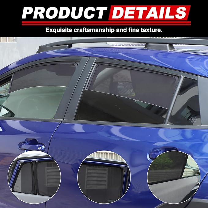 Car Window Shade Compatible with Subaru Crosstrek 2024 2025 2026, Front Rear Mesh Side Window Sun Shade Glare Shield and UV Rays Protection Accessories (Front + Back Window)