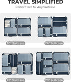 Percover Compression Packing Cubes 10-Piece Set, Packing Cubes Compression for Travel with Toiletry Bag, Laundry Bag & Shoe B