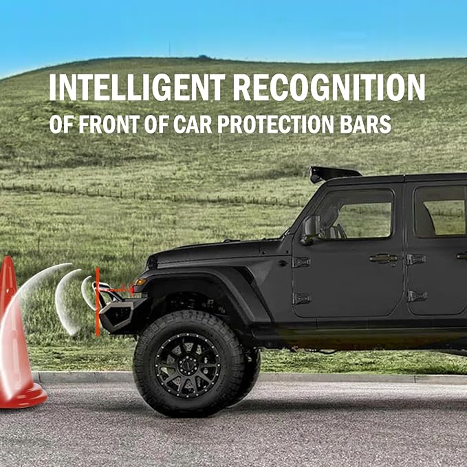 Promata PS01 Car Front Parking Sensor Kit with Display,4 58KHz OE Standard Sensors,Radio Mute & Bull-bar Recognition Function