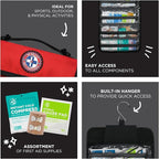 Be Smart Get Prepared 73-Piece Coach’s and Team Sports First Aid Kit in Roll up Bag: Clean, Treat, Protect Cuts, Scrapes. Hom