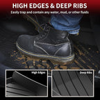 LASFIT Floor Mats Fit for BMW X3 2011-2017 & BMW X4 2015-2018 xDrive28i, xDrive28d, xDrive35i, M40i, Custom Fit TPE All Weather Waterproof Floor Liners Front & Rear Rows Car Mat, Black