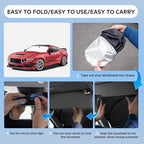 Sun Shade Sunshade for Ford Mustang 2015-2025 2026 Windshield Cover, 4-Layers Sun Shield 250T Silver Coating Sun Visor Foldable Window Shade Blocks UV Rays Car Accessories (NOT for Mach-E)