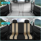 FH Group Car Seat Cover Full Set Striking Striped Car Seat Covers with Front Seat Covers and Rear Split Bench, Universal Fit 