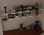Industrial Pipe Shelving Rustic White Pipe Wall Shelves Industrial Shelves with Wood Planks Floating Shelves 60 Inch Farmhous