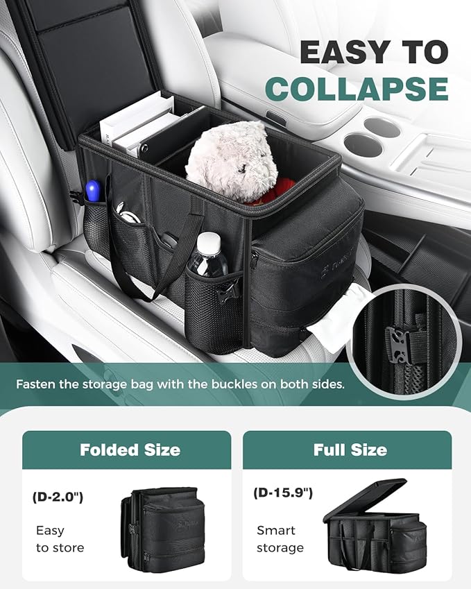 FLORICH Car Seat Organizer, Premium Backseat Car Organizer with Tray for Kids and Adults, Front Passenger Organizer with Tissue Box and Cup Holder and Mesh Pockets Waterproof