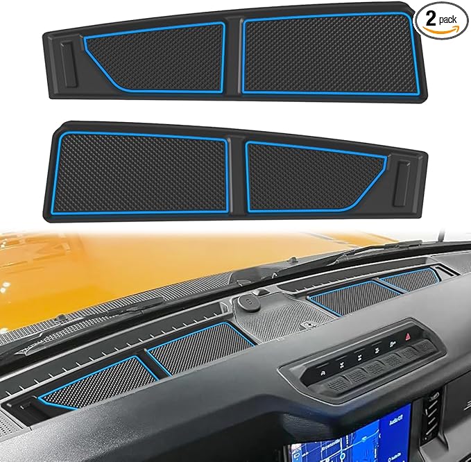 auovo Dash Cover Tray Fit for Ford Bronco Accessories 2026 2025 2021 2022 2023 2024 Anti-Slip Silicone Dashboard Compartments