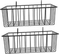 Ciieeo 2pcs Metal Hanging Baskets Wire Wall Baskets Grid Wall Accessory Rv Shelf Organizer Door