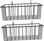 Ciieeo 2pcs Metal Hanging Baskets Wire Wall Baskets Grid Wall Accessory Rv Shelf Organizer Door