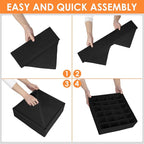 12 Pack Drawer Organizers, 116 Compartments Fabric Foldable Dresser Drawer Organizers for Clothing, Closet Organizers