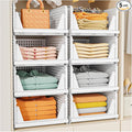 SNSLXH 5 Pack Stackable Closet Storage Basket, Multifunctional & Foldable Closet Organizer for Bathroom Kitchen Laundry Room 