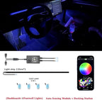 LED Car Ambient Lighting Strip for Tesla High Brightness with APP Control Multiple Colors and Car LED Strip Lighting Neon Lights for Model 3/Y (Dashboard& 4 Floor Lights)