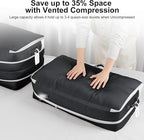 Comforter Storage Bag - Large Capacity Bedding Storage Bags Ultra Space Saving Self Compression Organizer, Washable Compressi
