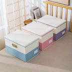 PRANDOM Collapsible Storage Bin with Lid [3-Pack] Fabric Foldable Storage Box Organizer Container Basket Cube with Cover for 