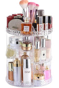 Cq acrylic Rotating Makeup Organizer,Adjustable Spinning Skincare Organizer for Vanity,Countertop,Clear Rotating Perfume Orga