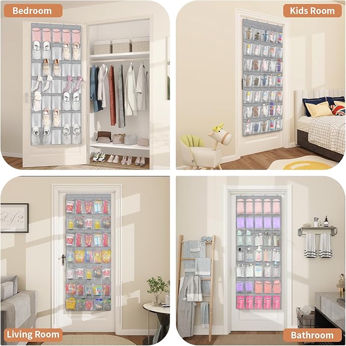 FENTEC 35 Large Pockets Over The Door Shoe Organizer, Mesh Hanging Shoe Organizer Shoe Rack for Closet Mesh Closet Shoe Holde
