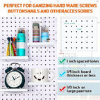 Beeveer 4 Pcs Pegboard Shelves Wall Organizer Brackets Pegboard Steel Tray Accessories Organizing Tools for Craft Garage Nurs