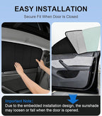 XCBYT Car Side Window Sunshade for 2025 2026 Tesla Model Y Juniper, Custom Fit Privacy Window Covers with Accordion Folding Design, UV Blocking & Heat Insulation (6 PCS)