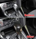 ruihe Car Gear Shift Knob Cover Carbon Fiber Color Sticker Trim Fit for Ford Focus Fiesta Fusion Escape C-Max Transit-150 Tra