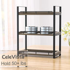 Bathroom Counter Organizer, 3 Tier Wood Countertop Shelf for Vanity, Skincare, Makeup, Kitchen Coffee and Sink Storage, with 