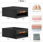 DIMJ Closet Organizers and Storage - Foldable Storage Bins with Drawers Fabric Stackable Storage Drawers with Clear Window,Fa