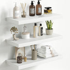 Fun Memories Floating Shelves for Wall 24 Inch Set of 3, Farmhouse Floating Shelves with Invisible Heavy Duty Bracket, 10 Inc