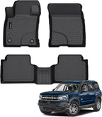 Auxko All Weather Floor Mats for Ford Maverick Gasoline 2022-2025 2026 & Bronco Sport 2021-2026 TPE Liners Maverick Bronco Sport Accessories Set All Season Odorless Anti-Slip Floor Mats