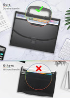 TOPCJ Accordion File Organizer,Expanding File Folder Portable Filing Folders,13 Pockets File Box with Handle for Documents,Sp