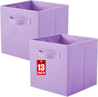 ShellKingdom Foldable Fabric Storage Cubes And Cloth Organizer Drawer For Closet And Toys, 13 X 13 X 13 INCH, 2 Pack (Lavende