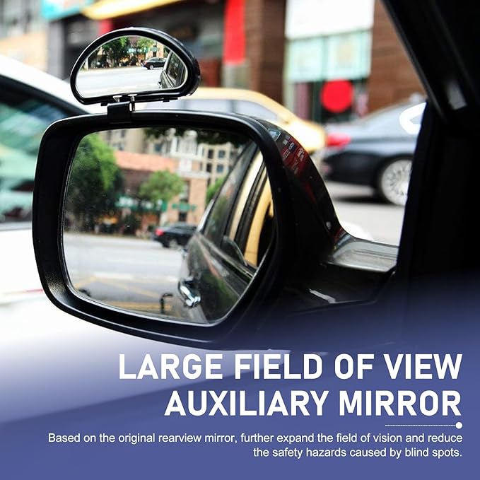2 PCS Car Blind Spot Mirror, Ajustable Car Reversing Auxiliary Mirror with Screw Fixation, Broaden View Field Clear Imaging Rearview, Universal Wide Angle Exterior Accessories (Black)