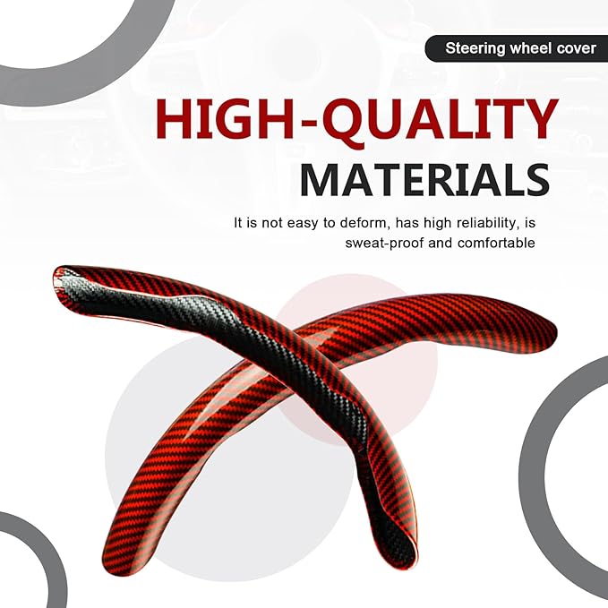 3pcs Universal Carbon Fiber Steering Wheel Cover - Anti-Slip & Segmented Design, Universal 99% Durable Steering Wheel Protect