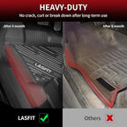 LASFIT Floor Mats for Ford F250 F350 F450 2017-2026 Crew Cab Front Bucket Seat | Rear W/Fold-Flat Storage All Weather Carpet Floor Super Duty Protector TPE Car Floor Liner, 1st & 2nd Row, 3pcs Black