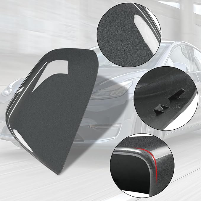 Jaronx Compatible with Tesla Model Y Side Mirror Cover 2020 2021 2022 2023, Rearview Door Wing Mirror Cover Cap Replacement for Tesla Model Y Accessories (Grey, Left)
