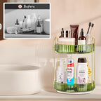 360 Rotating Makeup Organizer, 2 Tier Lazy Susan Bathroom Counter Organizer, Skincare Organizers, Spinning Perfume Organizer 
