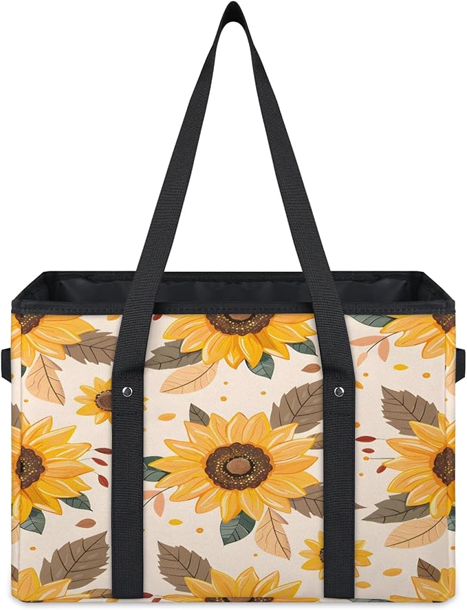 Reusable Grocery Bag, Foldable Large Shopping Tote Bag for Groceries Kitchen Picnic Car Trunk