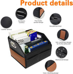 Noaman Car Organizer - 2025 Upgraded Leather Car Storage Organizer for Front Back Seat or Floor with 3 Metal Handles 6