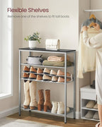 VASAGLE Shoe Rack for Entryway, 5-Tier Shoe Rack Organizer with Storage Shelves and Spacious Top, Freestanding, Adjustable, I