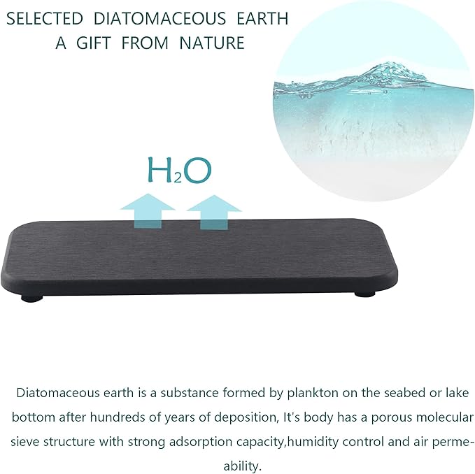 NiuYichee 2 Pcs Water Absorbing Stone Trays, Kitchen/Bathroom Sink Soap Dish, Diatomite Tray Used for Hand Soap & Cosmetic Bo