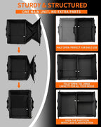 Sturdy Car Trunk Organizer - Large Capacity Trunk Organizer for SUVs & Sedans, Hard-Shell One-Piece Design with Cute Print,