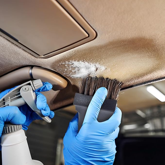 Upholstery Brush, Upholstery Brush Set, Leather Cleaning Brush, Carpet Brush Car Cleaning Brush, Long Bristle Horse Hair Car 