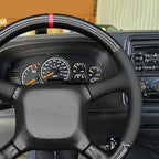 MEWANT Steering Wheel Wrap for Chevy Silverado 1500 Astro Blazer C/K Made of Shiny PU Carbon Fiber Embossed Faux Leather