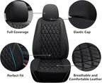 NS YOLO Leather Car Seat Covers,Universal Fit for Most Cars,SUVs and Sedans,Waterproof Luxury Leatherette Cushions, 2 Seats P