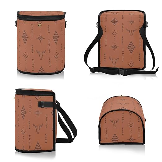 Western Bull Boho Car Trash Can with Lid Leak Proof Car Trash Bag Waterproof Trash Bin Hanging for Minivan SUV Truck